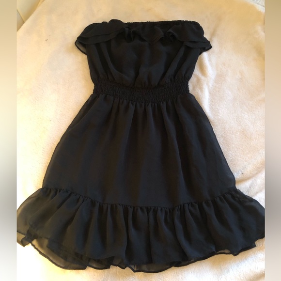 Black Ruffle Mini Dress - Picture 6 of 6